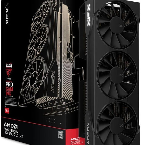 XFX Swift AMD Radeon RX 9070 XT Triple Fan Gaming Edition — 16GB GDDR6 Graphics Card