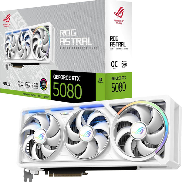 ASUS ROG Astral GeForce RTX 5080 White OC Edition — 16GB GDDR7 Graphics Card