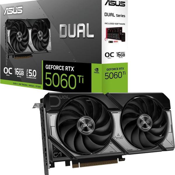 ASUS Dual GeForce RTX 5060 Ti 16GB GDDR7 OC Edition Graphics Card