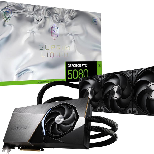 MSI GeForce RTX 5080 16G SUPRIM LIQUID SOC — 16GB GDDR7 Graphics Card