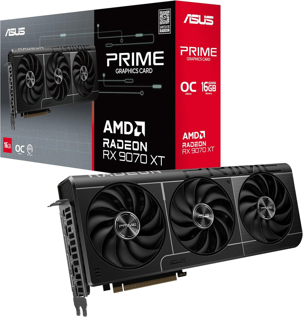 ASUS Prime Radeon RX 9070 XT OC Edition — 16GB GDDR6 Graphics Card