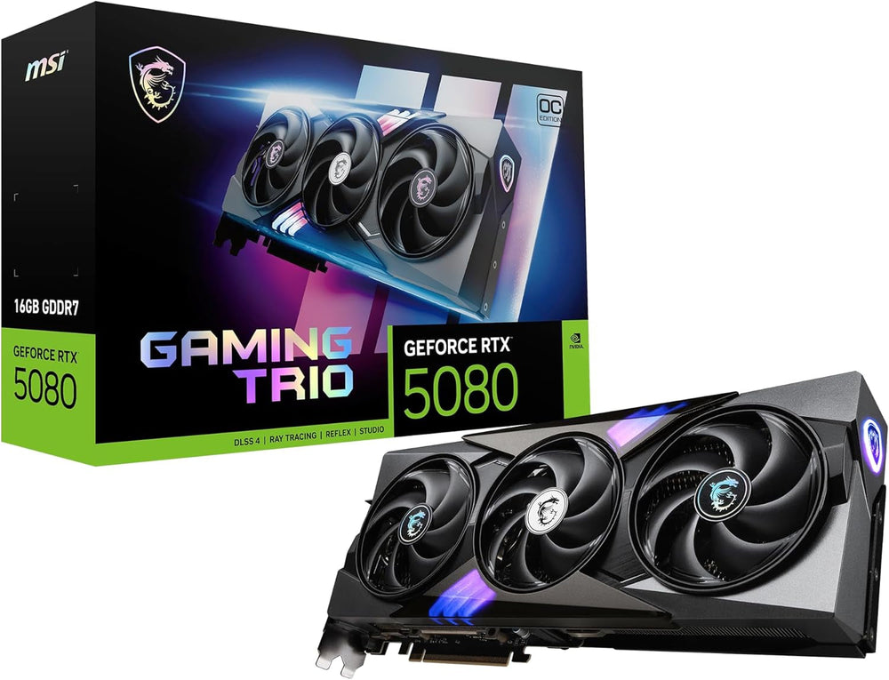 MSI GeForce RTX 5080 16G GAMING TRIO OC — 16GB GDDR7 Graphics Card
