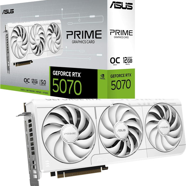 ASUS Prime GeForce RTX 5070 White OC Edition — 12GB GDDR7 Graphics Card
