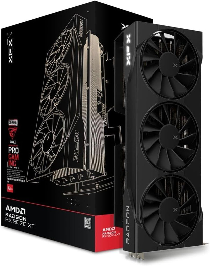 XFX Swift AMD Radeon RX 9070 XT Triple Fan Gaming Edition — 16GB GDDR6 Graphics Card