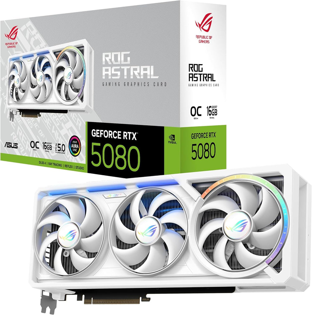ASUS ROG Astral GeForce RTX 5080 White OC Edition — 16GB GDDR7 Graphics Card