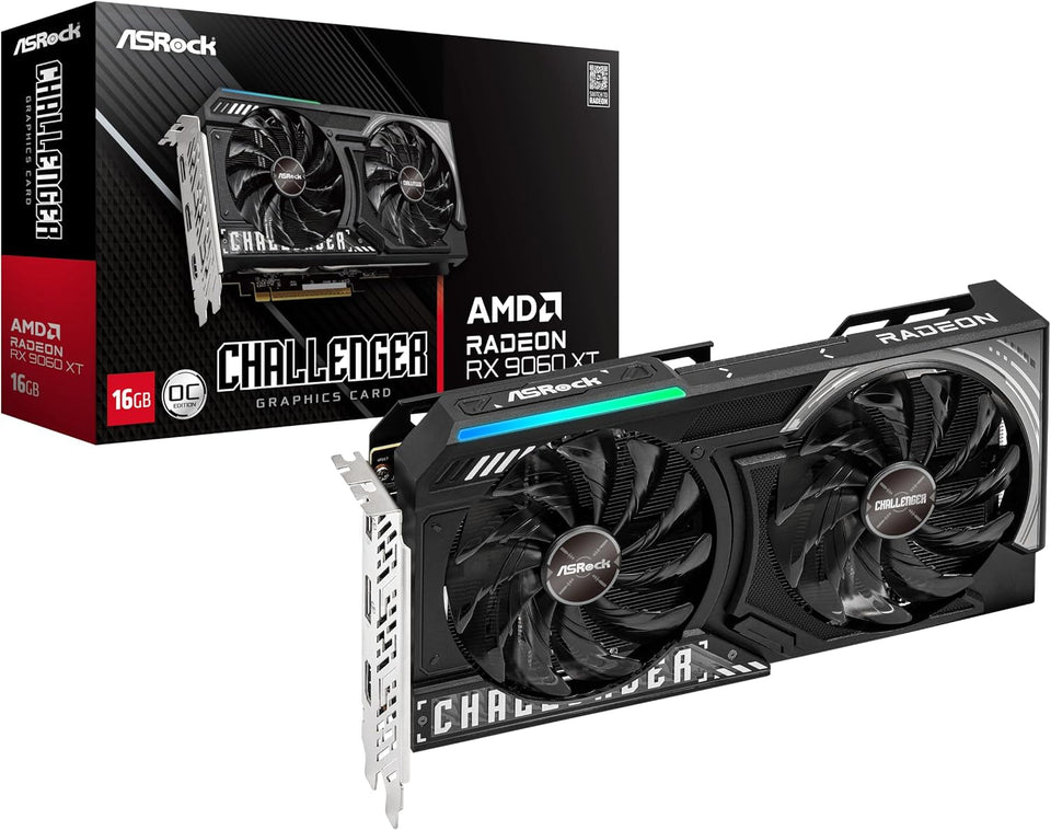 ASRock Radeon RX 9060 XT Challenger 16GB OC Graphics Card