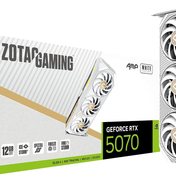 ZOTAC Gaming GeForce RTX 5070 AMP White Edition — 12GB GDDR7 Graphics Card