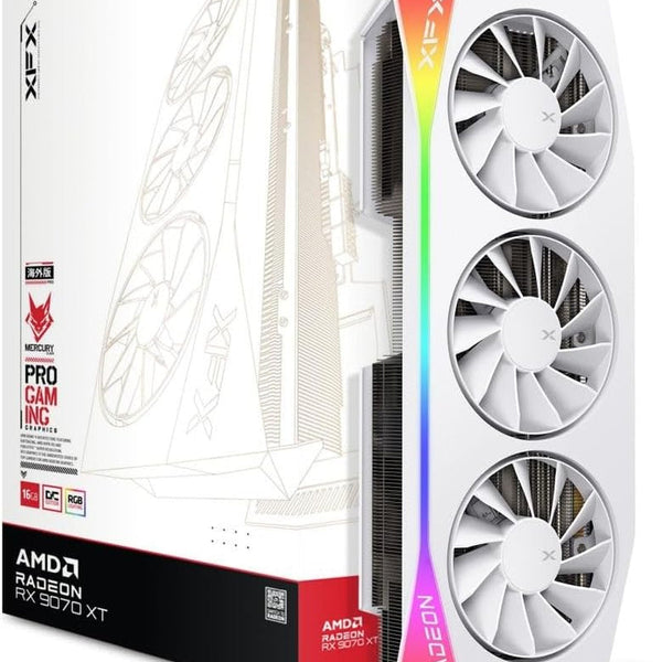 XFX Mercury AMD Radeon RX 9070 XT OC Gaming White Edition — 16GB GDDR6 Graphics Card