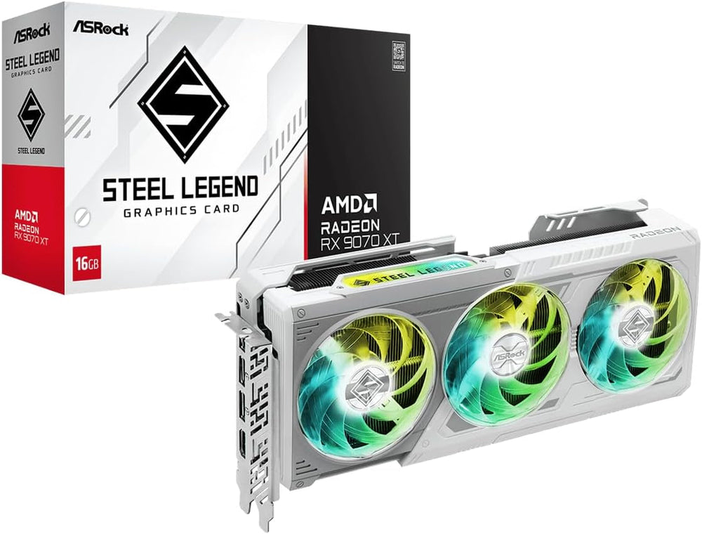 ASRock Radeon RX 9070 XT Steel Legend 16GB Graphics Card