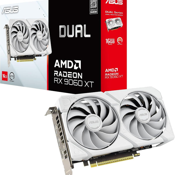 ASUS Dual Radeon RX 9060 XT White Edition — 16GB GDDR6 Graphics Card