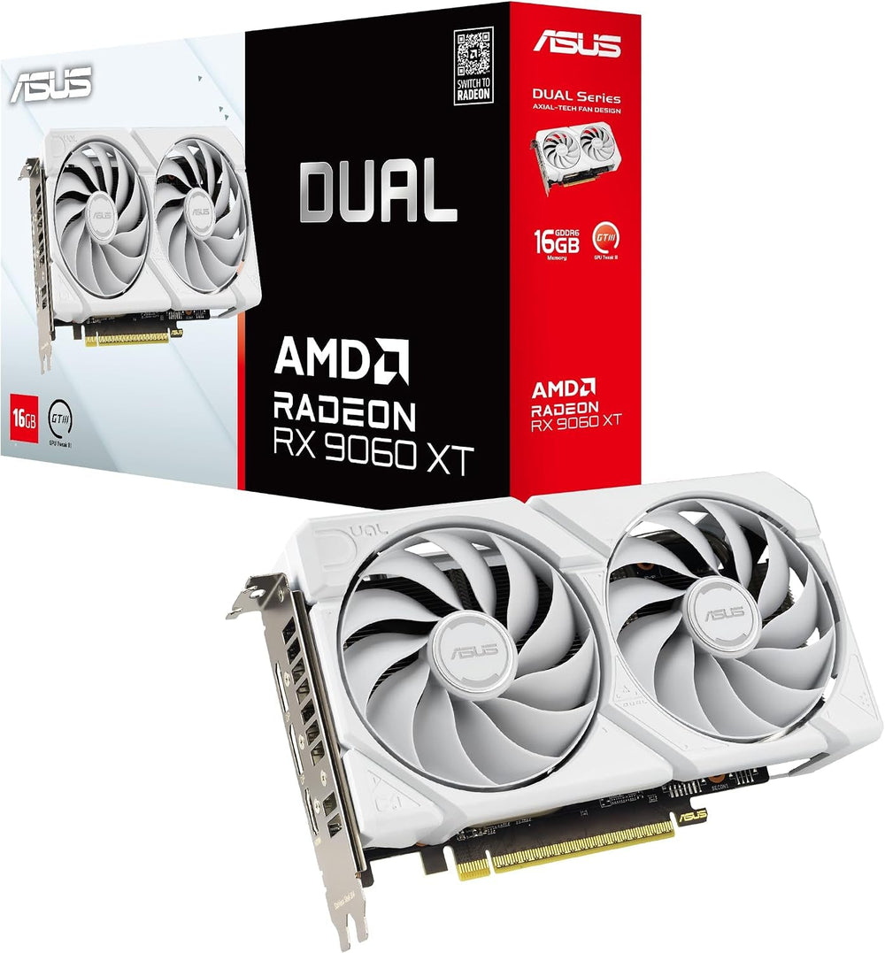 ASUS Dual Radeon RX 9060 XT White Edition — 16GB GDDR6 Graphics Card