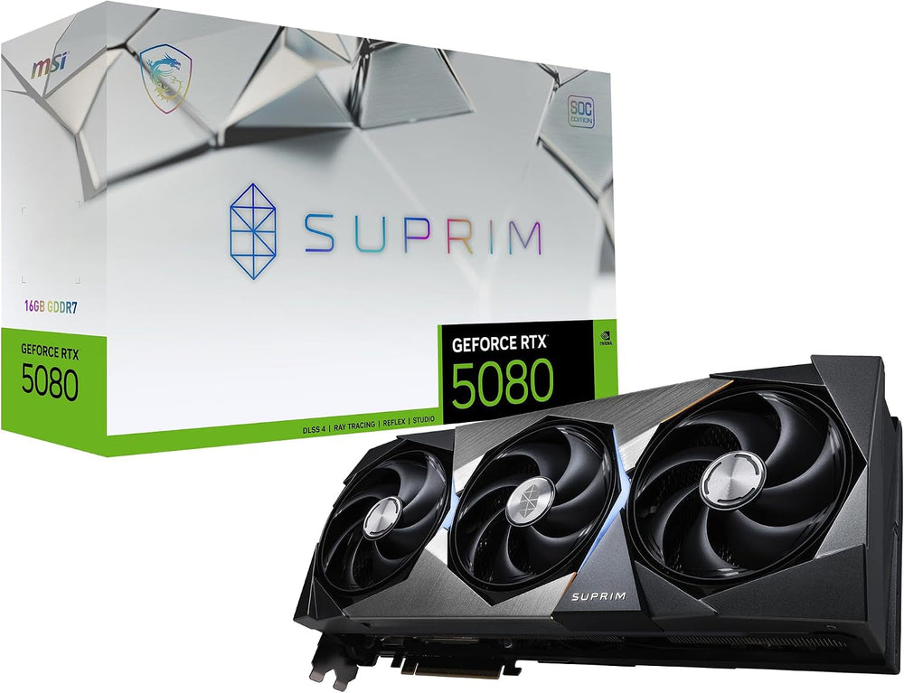 MSI GeForce RTX 5080 16G SUPRIM SOC — 16GB GDDR7 Graphics Card