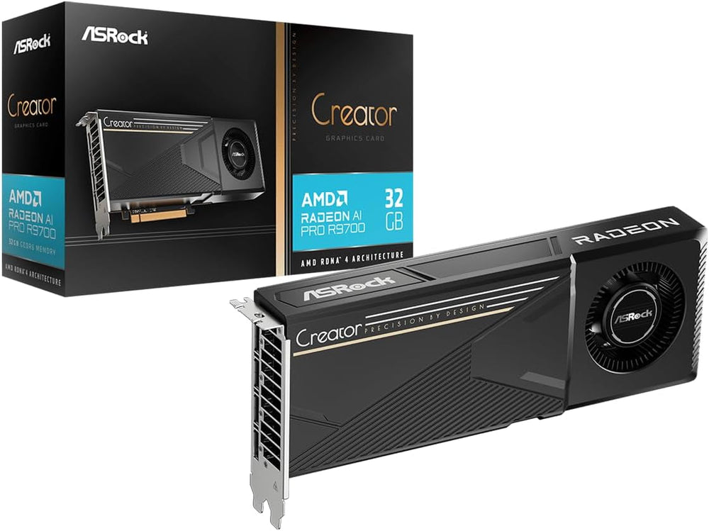 ASRock Radeon AI PRO R9700 Creator 32GB Graphics Card