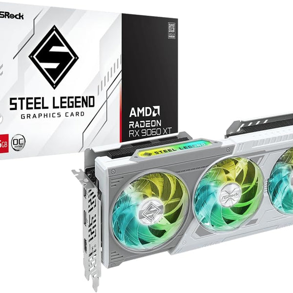 ASRock Radeon RX 9060 XT Steel Legend 16GB GDDR6 OC Graphics Card
