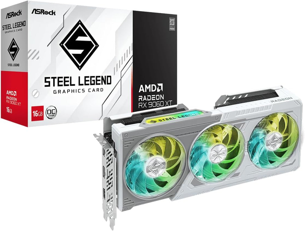 ASRock Radeon RX 9060 XT Steel Legend 16GB GDDR6 OC Graphics Card