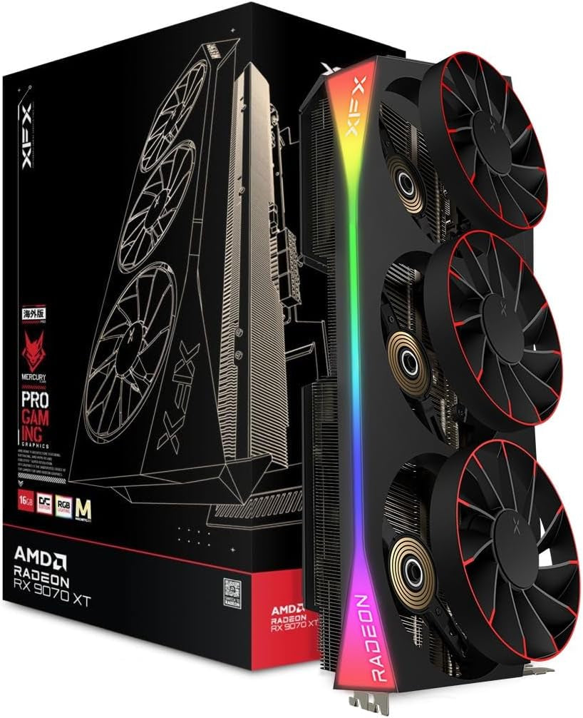 XFX Mercury AMD Radeon RX 9070 XT OC Magnetic Air Edition — 16GB GDDR6 Graphics Card
