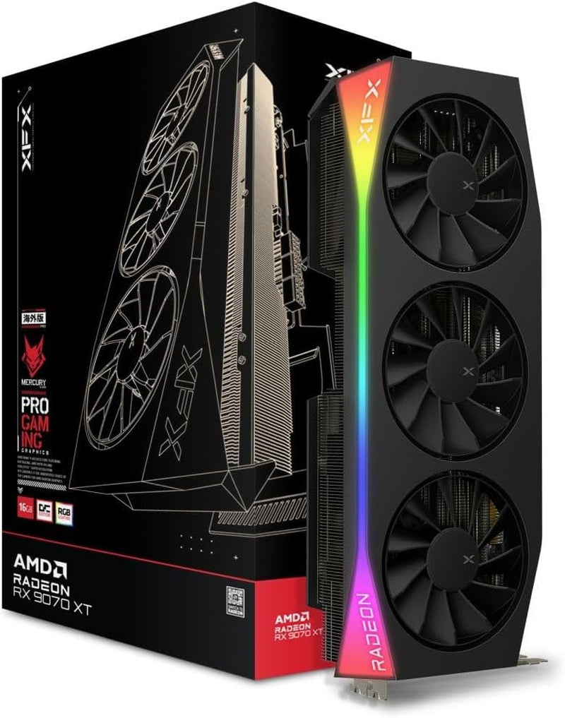 XFX Mercury AMD Radeon RX 9070 XT OC Gaming Edition — 16GB GDDR6 Graphics Card