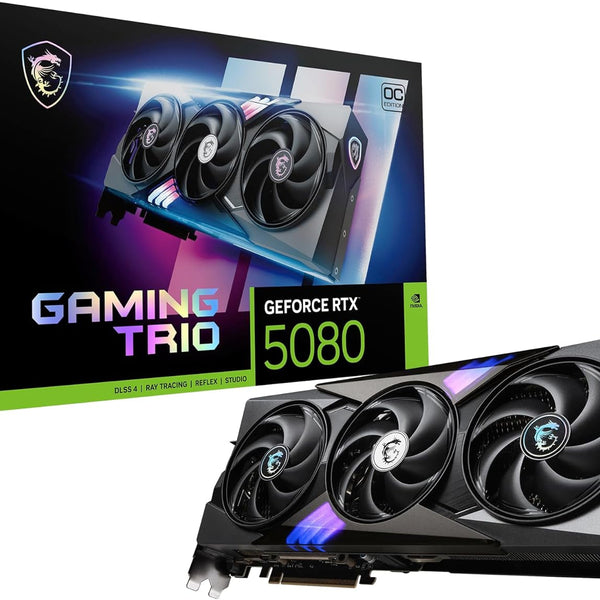 MSI GeForce RTX 5080 16G GAMING TRIO OC — 16GB GDDR7 Graphics Card