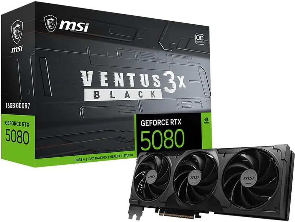 MSI GeForce RTX 5080 16G Ventus 3X OC — 16GB GDDR7 Graphics Card